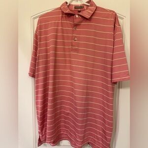 Men's Peter Millar Summer Comfort Pink Striped Polo Shirt